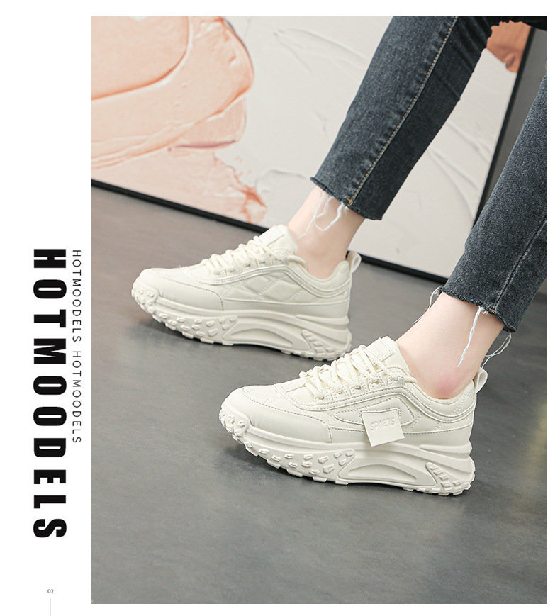 Women's Casual Solid Color Round Toe Chunky Sneakers display picture 1