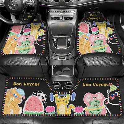 Wire Loop Car Mats, Avtomobil döşəmə paspasları - zx-cute-cartoon-car-floor-mats-8-5060-front-foot-wire-loop-self-cut