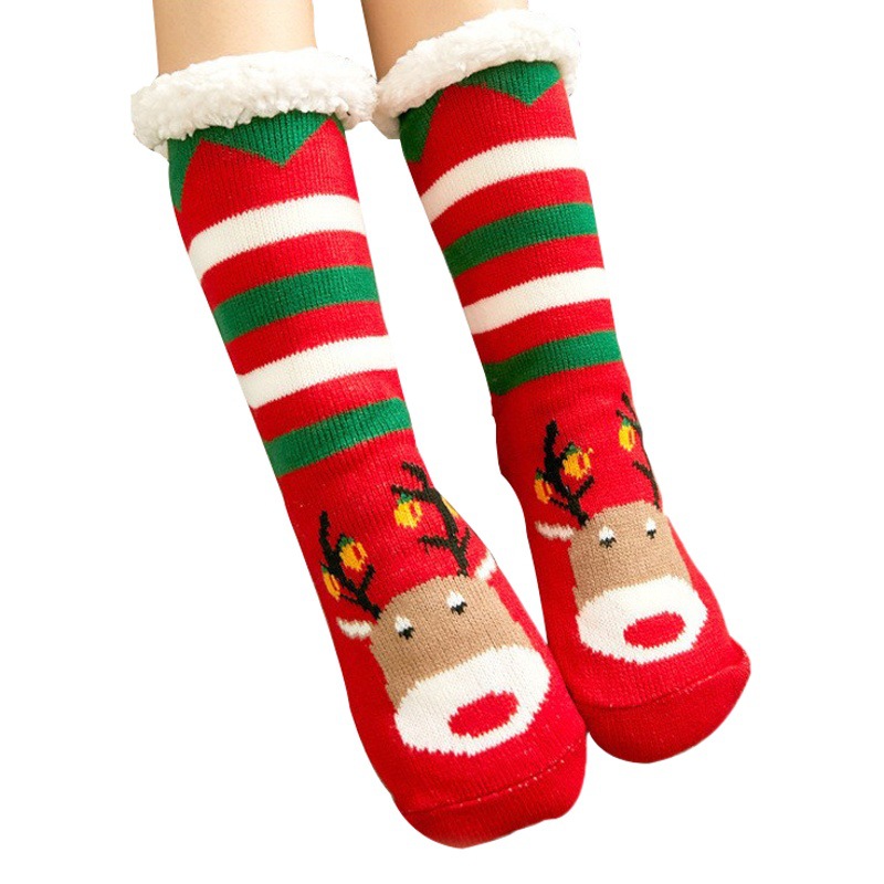 Calcetines de Lana de Cordero para Mujer, Calcetines de Interior para Adultos, Calcetines de Casa Forrados de Felpa y Engrosados, Antideslizantes para Adultos.