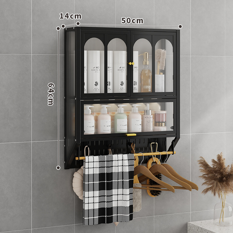 Estantes de pared sin clavos para el hogar, gabinetes a prueba de polvo, baños, gabinetes de pared, estantes, una pieza