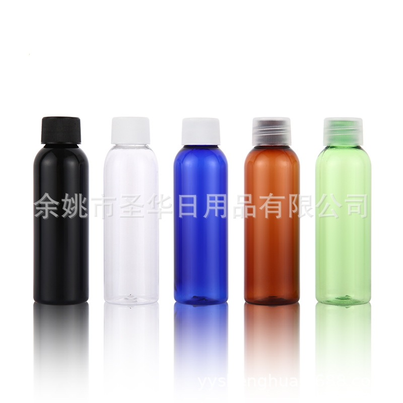 直批60ml 圆肩pet塑料分装瓶  长款透明化妆水喷雾瓶pp旋盖简易盖