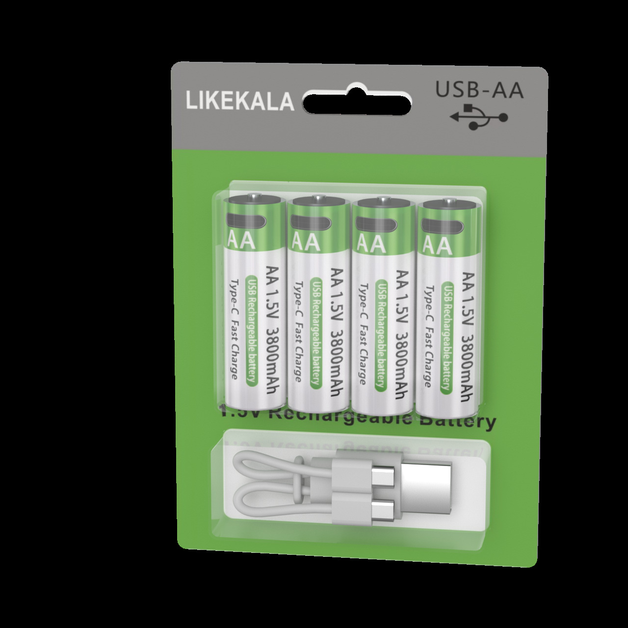 Batería recargable AA AA Batería recargable TYPE-C1.5V USB Batería de batería de litio de presión constante Batería de control remoto