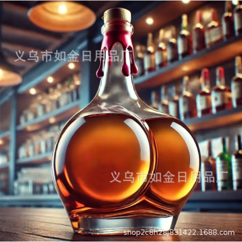 엉덩이 위스키 병 C 스타일