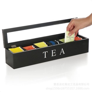 Wooden Tea Bag Storage Box Solid Wood Flip-on Tea Room Coffee Capsule Storage Box Watch Jewelry Compartment Wooden Box