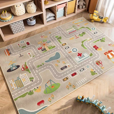 Avtomobil döşəmə paspasları Area Crawling Mat Parking Lot - bustling-city-4060cm-not-recommend-size-is-too-small