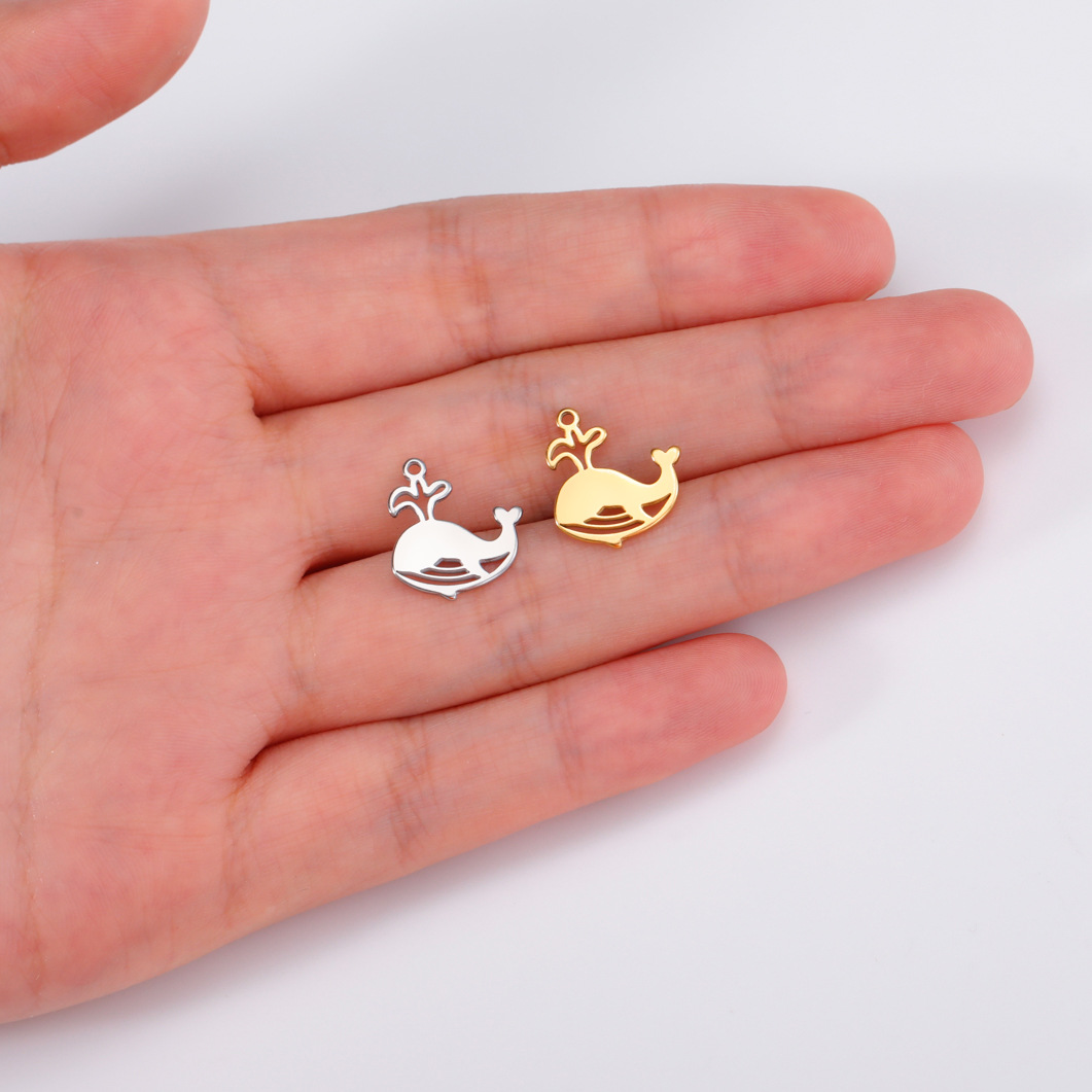 1g Weight Pendant Jewelry Making Type DIY Jewelry Accessories Classification 1 Piece Quantity 304 Stainless Steel Material Spider, Fish, Whale Pattern All Seasons Season Plating Design Simple Style Style 1 Piece 304 Stainless Steel Spider Fish Whale Pendant 9