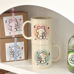 国境を越えたコップ子犬がミルクティーカップinsかわいいマグカップコーヒーセラミック誕生日卒業プレゼント学生