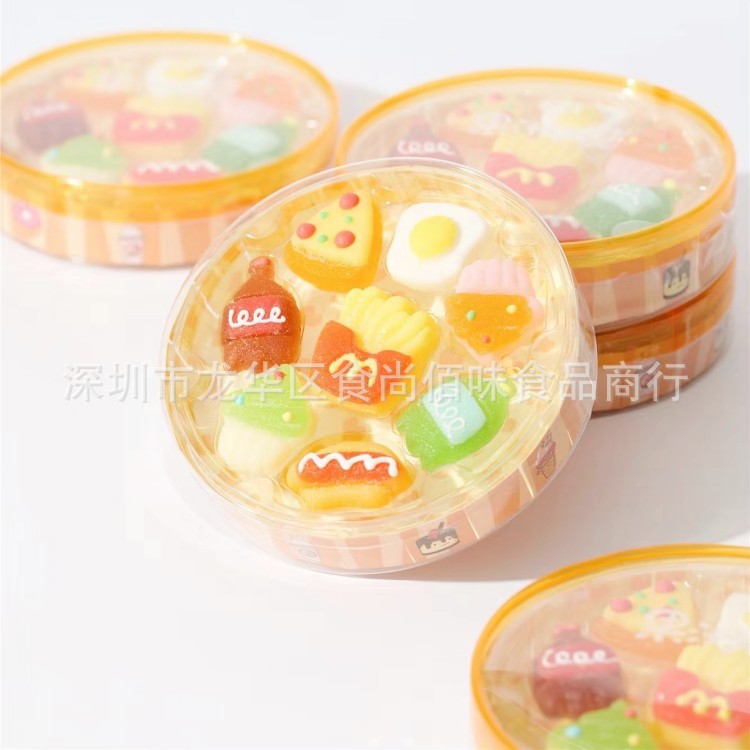 批发食品友芙披萨热狗薯条汽水冰淇淋造型软糖啫喱糖休闲糖果零食