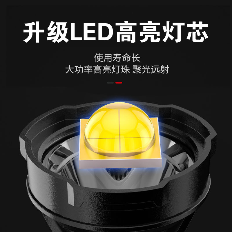 Transfronteriza nueva linterna de luz fuerte al aire libre led cob Portátil luz lateral USB recargable del hogar de alta potencia linterna