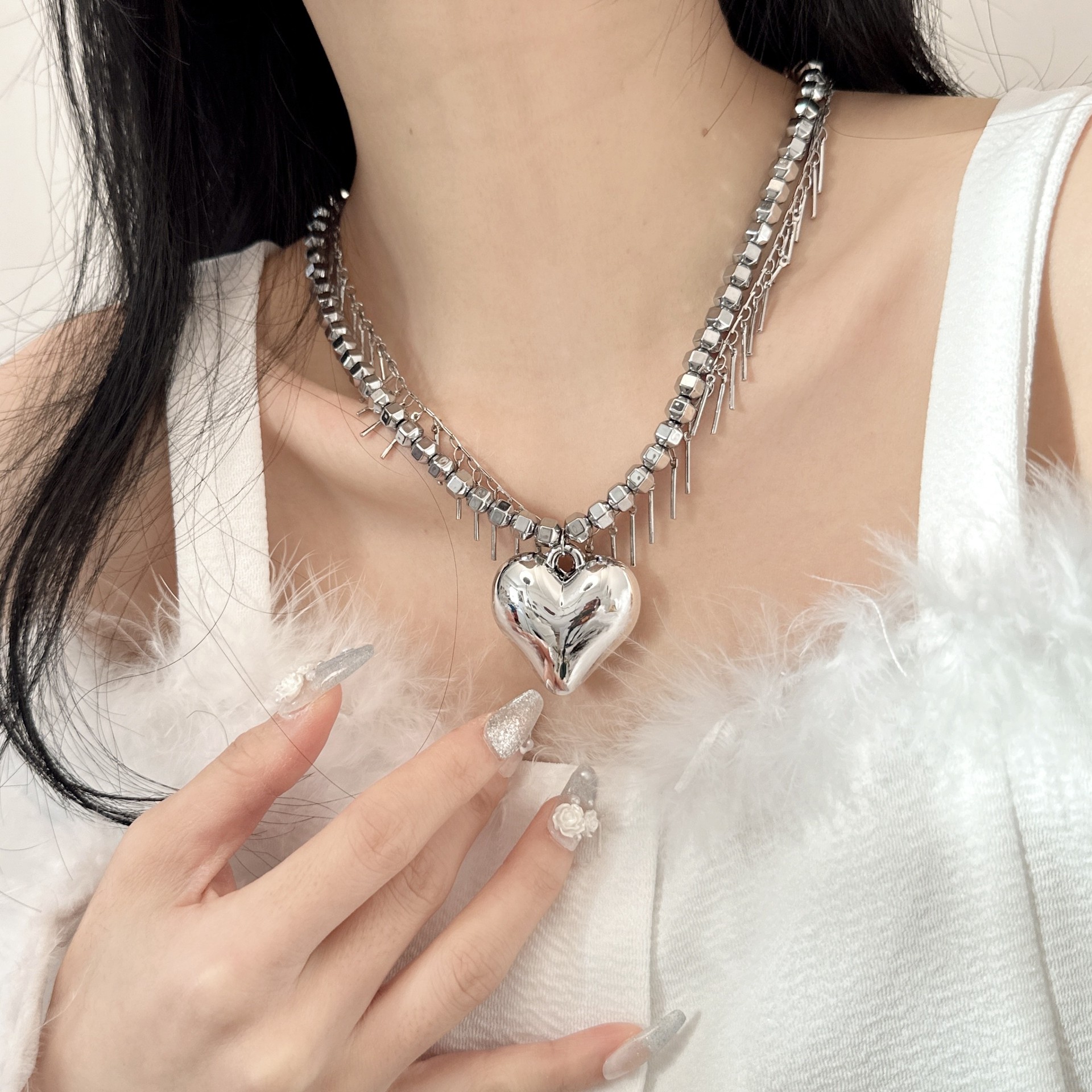 1 Piece Fashion Heart Shape Alloy Plating Womenu0027S Pendant Necklace