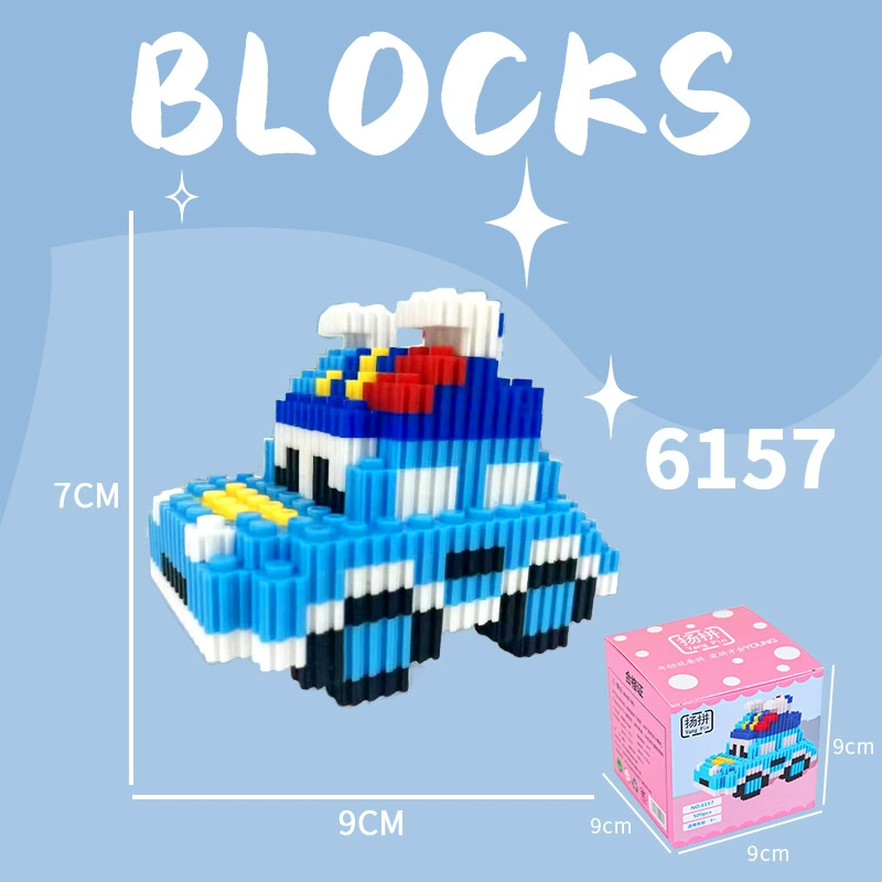 Cartoon Building Block Toy Set, Mini Constructor Doll, 9×9×9 cm, Assorted Character Designs