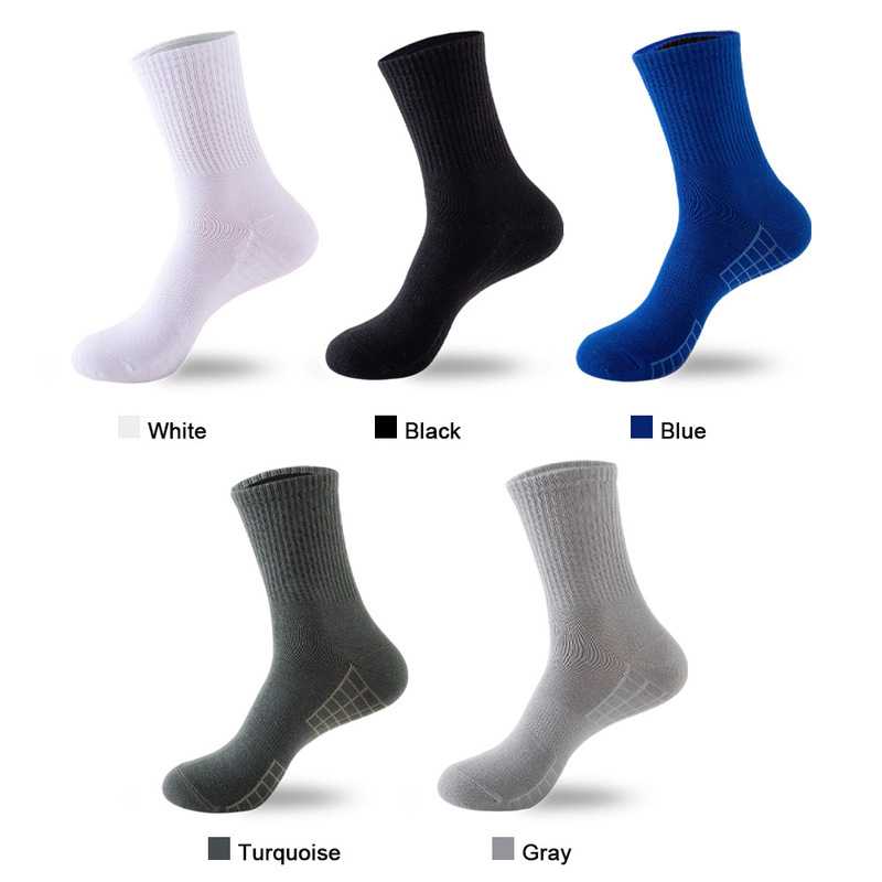 Amazon socks men's solid color sweat-absorbent deodorant mid-tube socks spring and autumn and winter sweat-absorbent deodorant basketball running sports