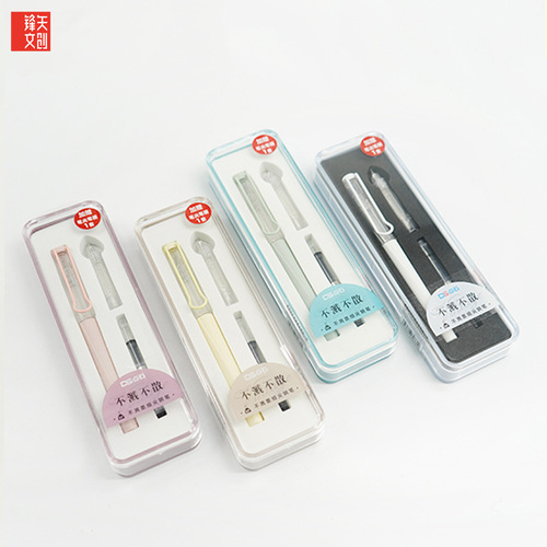 Dianshi stationery student stationery non-splashing fine-tip fountain pen with positive grip creative student ink pen DS-774