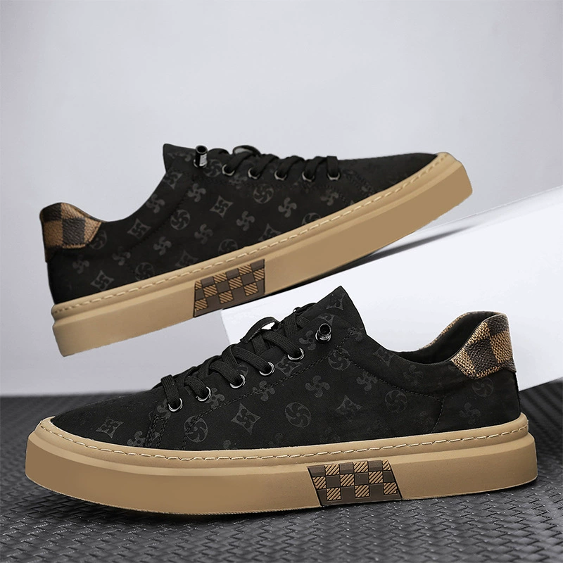 Мужская обувь Осенний тренд холст обувь черная повседневная доска обувь мужская 2024 новая дикая мягкая подошва