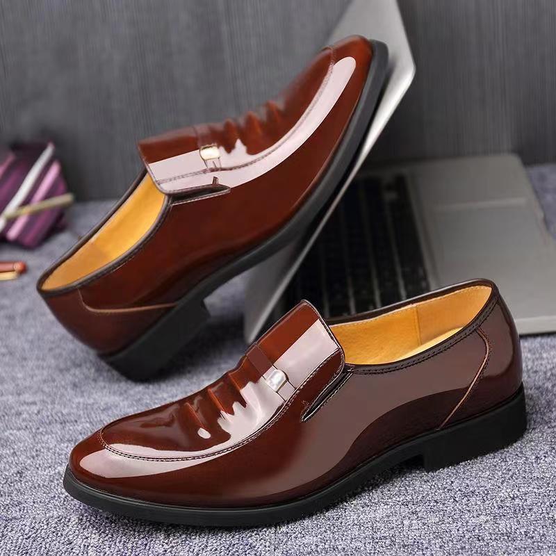 New Business Dress Shoes Men's Casual Wedding Groom British Height Increasing Summer Breathable Youth Pointed Men's Shoes