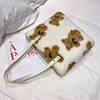 Shoulder bag, trend capacious fashionable one-shoulder bag, cute cosmetic bag, with little bears