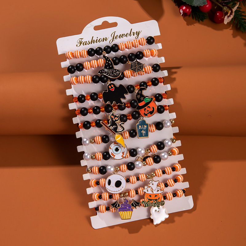 Bracelets Classification soft clay Chain Material Elegant Simple Style Letter Star Spider Alloy Soft Clay Beaded Bracelets Halloween Wholesale