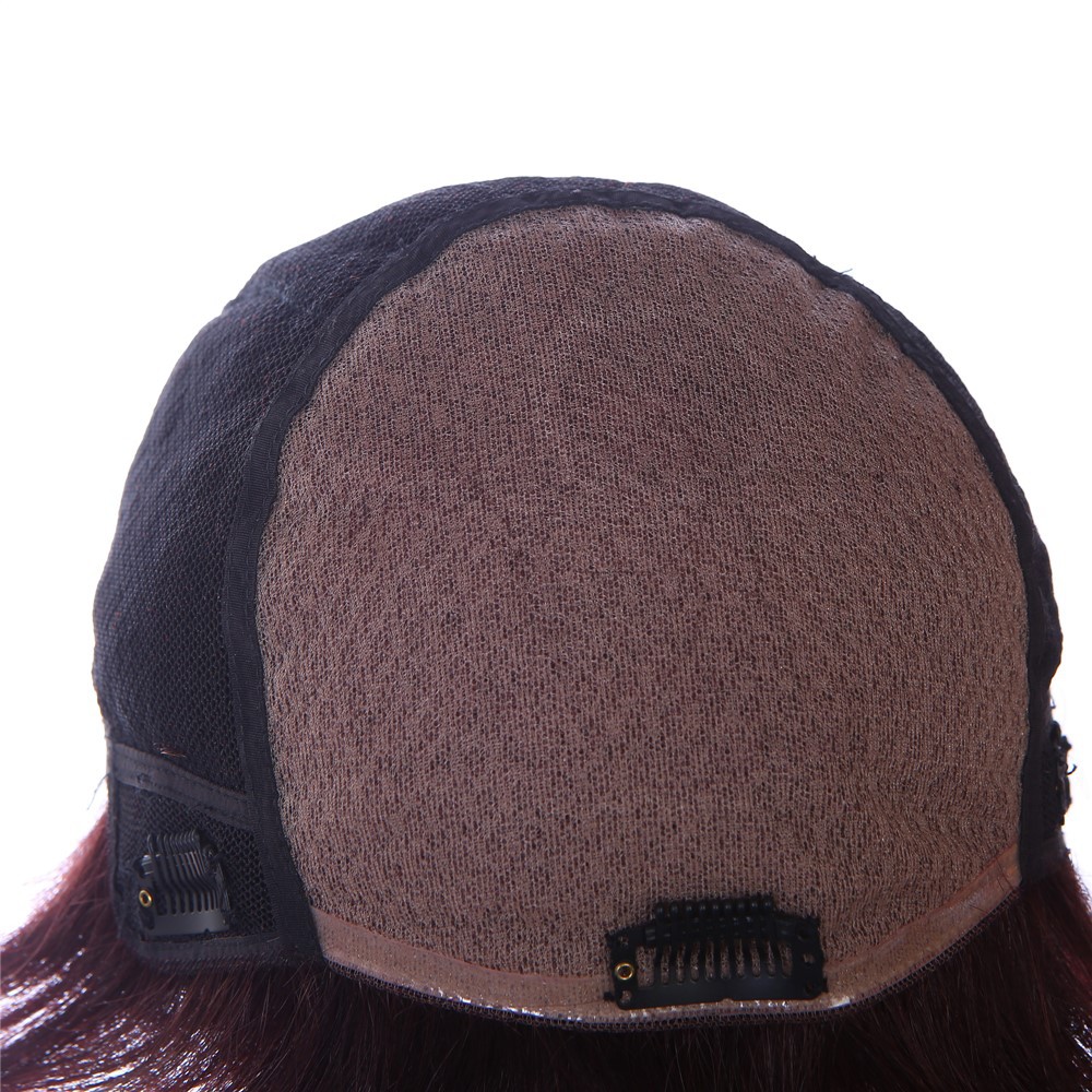 Cabello verdadero peluca de mediana edad mujer cabello corto madre cabeza fluida natural cabello de seda peluca LW0419