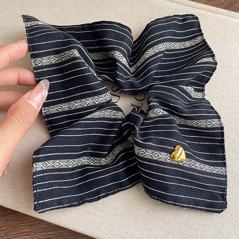 Grey arco cuadrado anillo de cabello de intestino grueso mujer cola de caballo baja correa de cabello de alta elasticidad cuerda de cabeza duradera