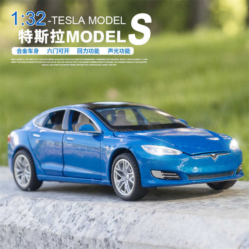 Bulk Bosilen 1:32 Tesla S Alloy Car Model Artificial Car Ornaments Kidsren's Toys Douyin Dropshipping