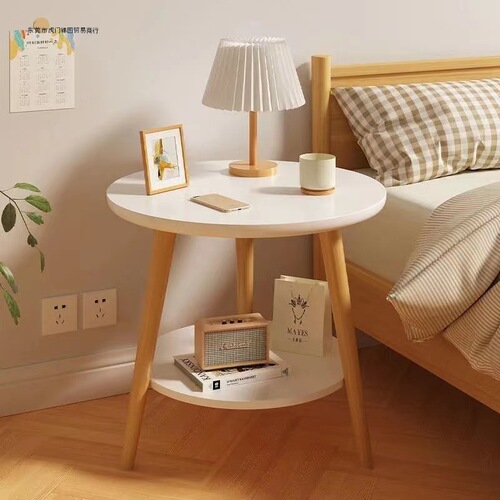 Double-layer coffee table ins style small round table bedside table simple home balcony bed and breakfast light luxury creative coffee table wholesale