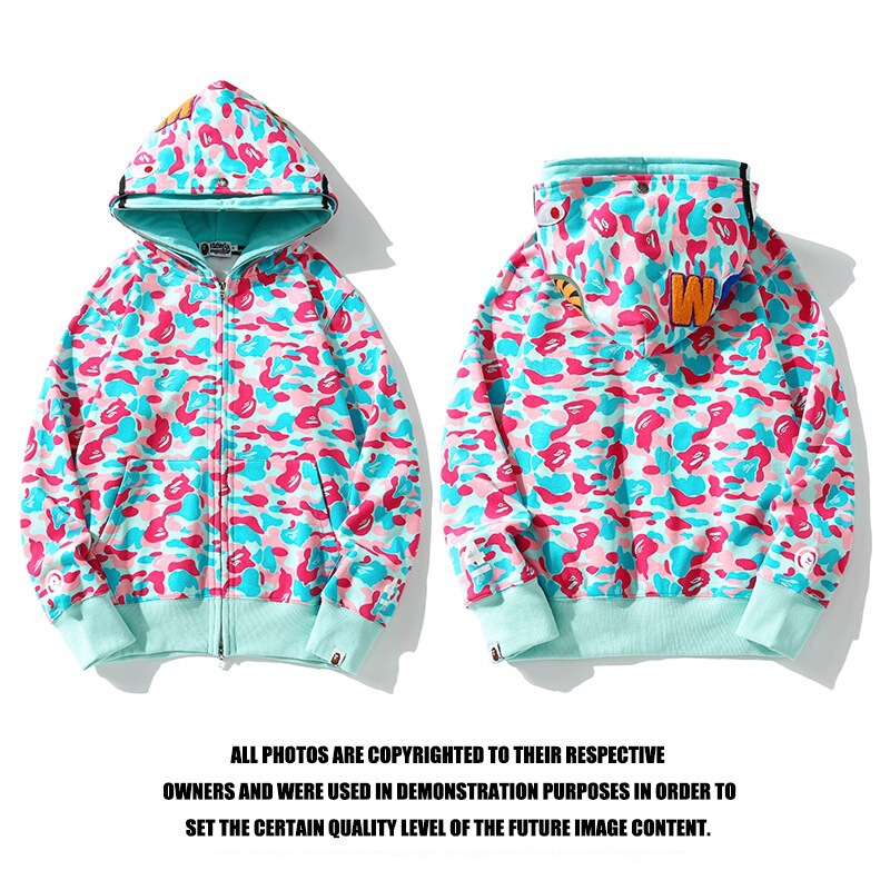 Fashionable Brand Head Miami 4Th Anniversary Shark Full Double Cap Camouflage Sweatshirt