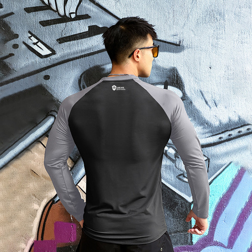 210g high-elastic running fitness long-sleeved men's tight-fitting quick-drying training long-sleeved breathable muscle-showing trendy sportswear