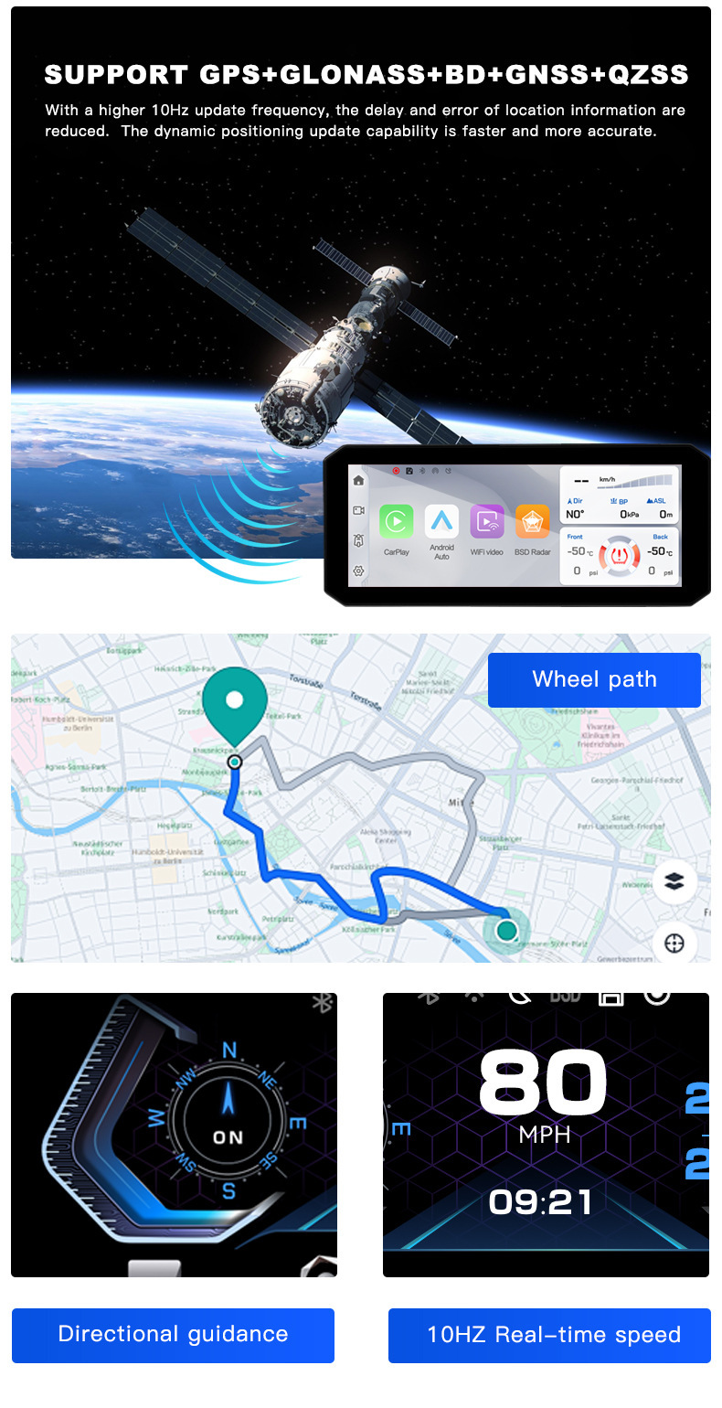 Cross-Border Millimeter Wave Radar Blind Spot Monitoring Motorcycle Recorder Front and Rear Dual Recording Motorcycle Vehicle