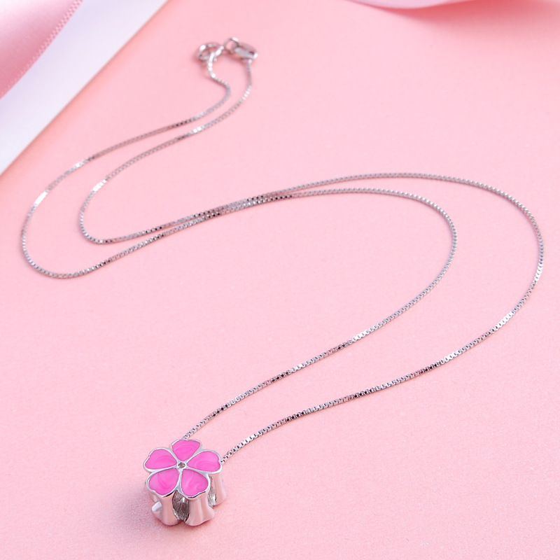 Accesorios populares creativos coreanos s925 plata colgante de flores de aceite DIY joyería artesanía al por mayor cuentas