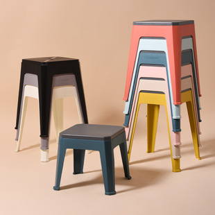 Plastic Stools Can Be Stacked for Home Use Thickened Adult High Benches Plastic Nordic Stools Simple Restaurant Square Stools Plastic Stools