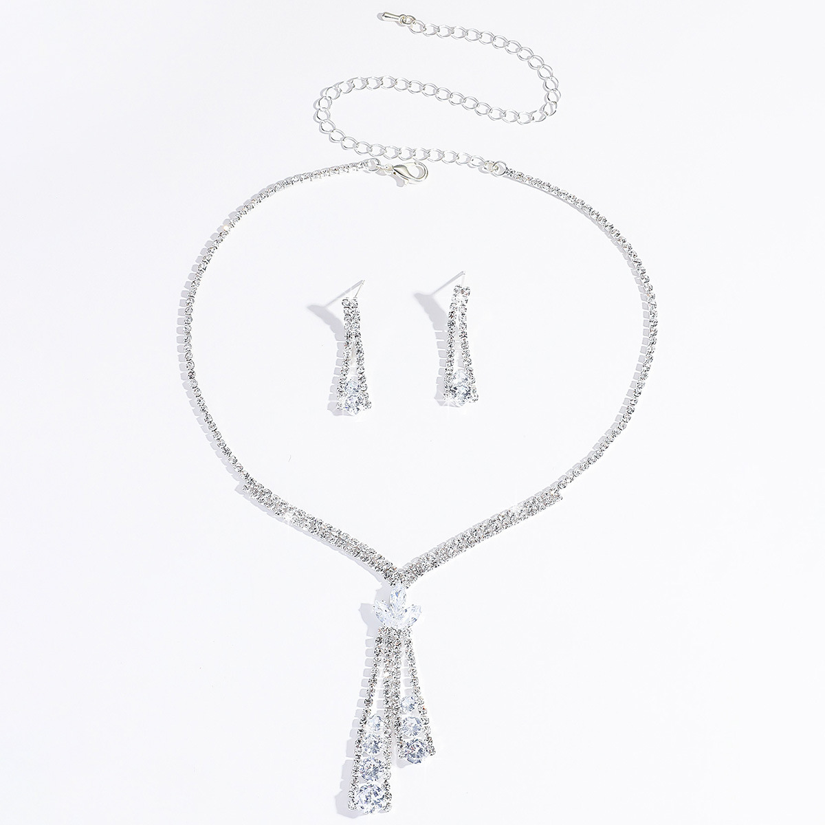 Flores europeas y estadounidenses llenas de diamantes collares de zirconio lujosos joyas de novia joyas de boda joyas de fiesta accesorios para mujeres image 6