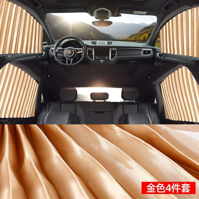 Car curtains – Window Sunshade Curtain, Sun Protection - gold-full-car-four-piece-set