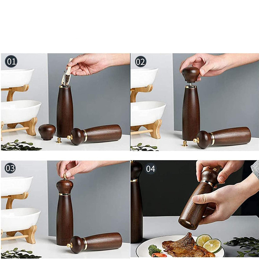 Nuevo anillo de acero molino de pimienta manual rosa sal pimienta grinder espesor ajustable núcleo de cerámica grinder