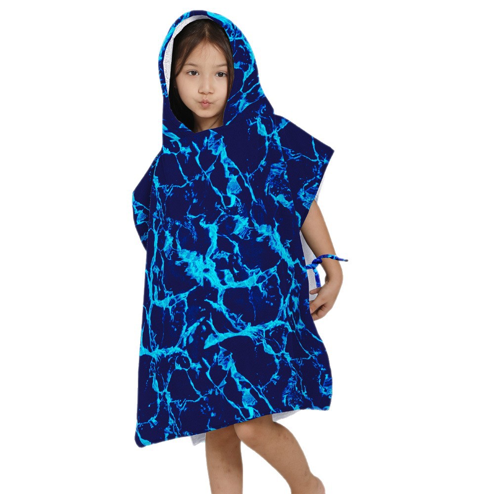 Algodón 100% algodón capa para niños toalla de baño capa bebé toalla de baño con capucha absorbente de dibujos animados estampado de playa bata de baño
