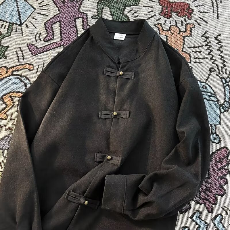 Shirt, retro jacket, Chinese style