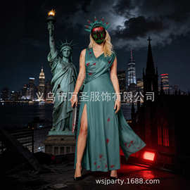 跨境成人万圣节自由女神像服装 - 《人类清除计划》
