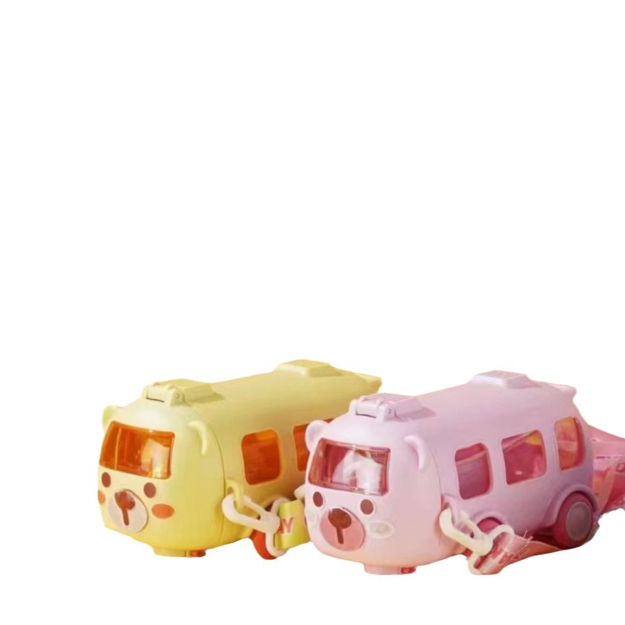 Nuevos niños tazas de plástico automóviles niños tazas de plástico divertidas tazas de paja - 500ml bebés autobús porta tazas de agua personales