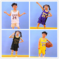 厂家批发儿童篮球服湖人24号童套装夏季运动球衣幼儿园表演训练服