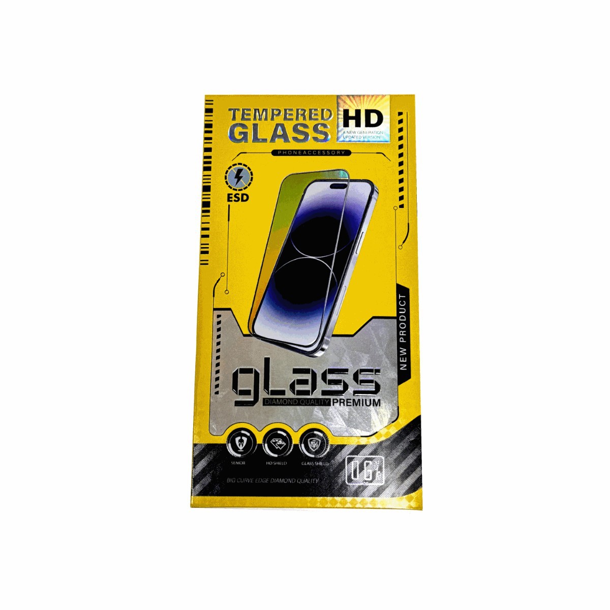 手机钢化膜包装盒  通用中性纸盒 425克镭射光银·数码运输抗压