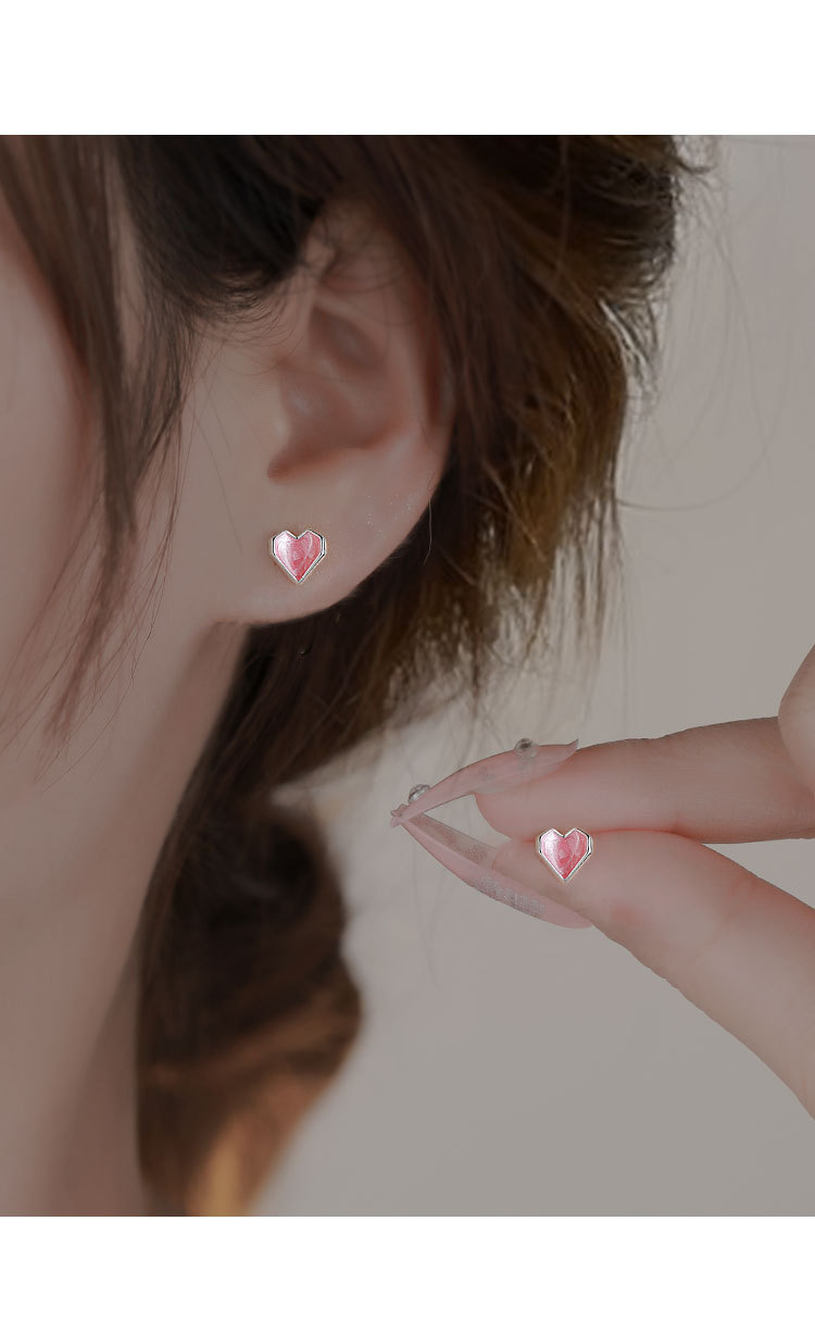 Cute Heart Shape Copper Plating Earrings 1 Piece