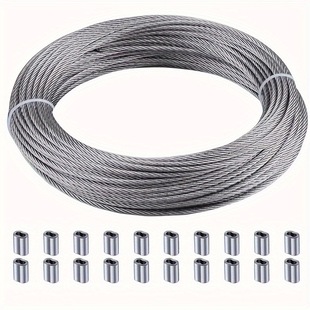 Cross-Border Stainless Steel Pvc Cable Coated Steel Wire Rope String Light Hanging Carabiner Hook Rope Tightener Kit