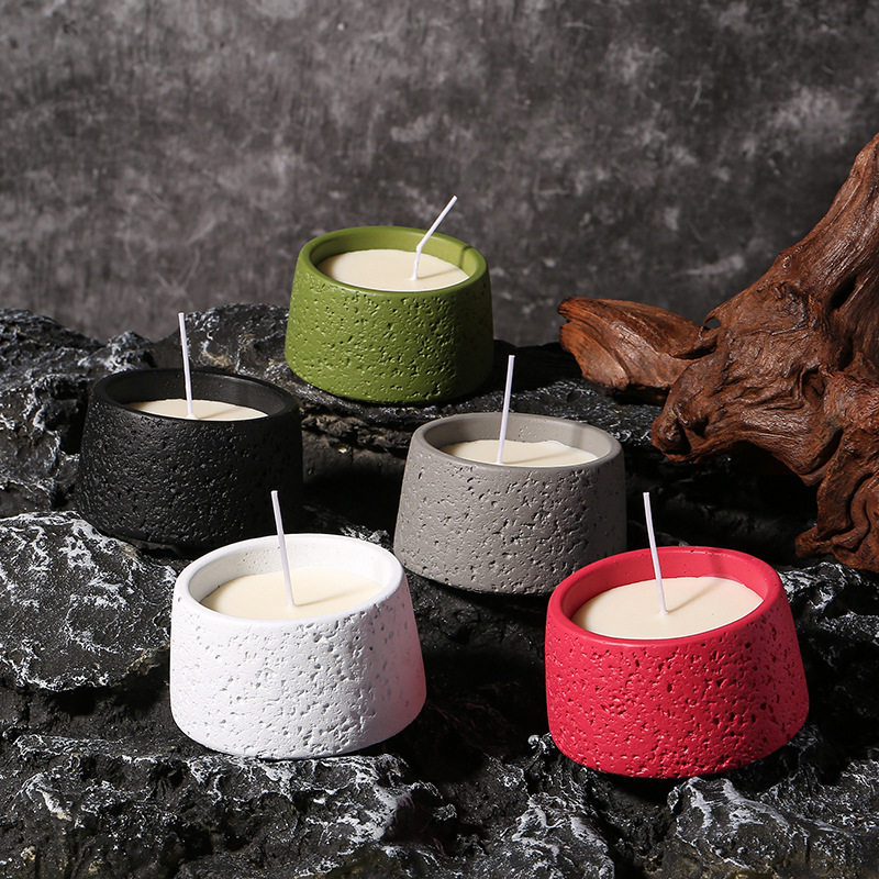 Cross-border best-selling creative cement candle cups, aromatherapy candles, romantic scented candles, holiday souvenirs, factory direct sale