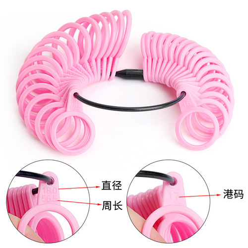 Standard Plastic Hoop in Multiple Colors, Ring Size Band, Adjustable Finger Size Ring Hoop