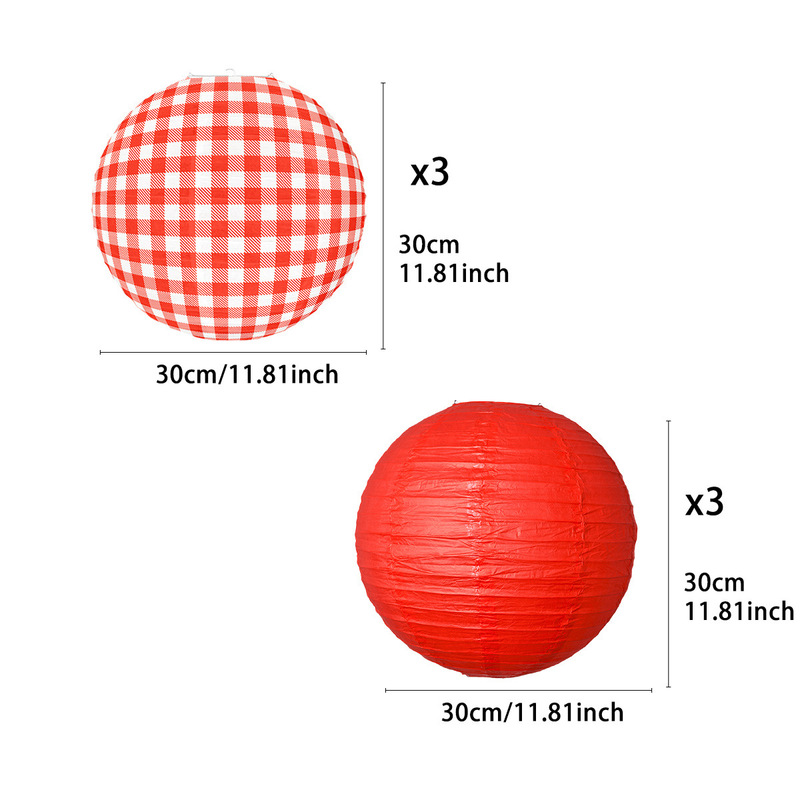 ピクニック提灯休暇ピクニックパーティー装飾夏屋外バーベキュー赤白格子紙提灯配置飾り|undefined