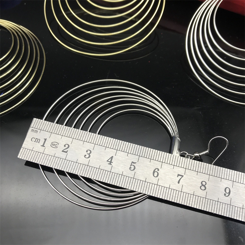Round Pattern Women'S Gender Exaggerated Round Alloy Plating Women's Earrings