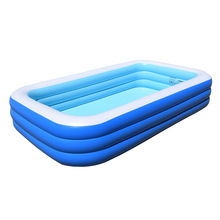 Nueva piscina inflable, baño plegable al aire libre para adultos con estampado azul y blanco grueso, piscina para bebés
