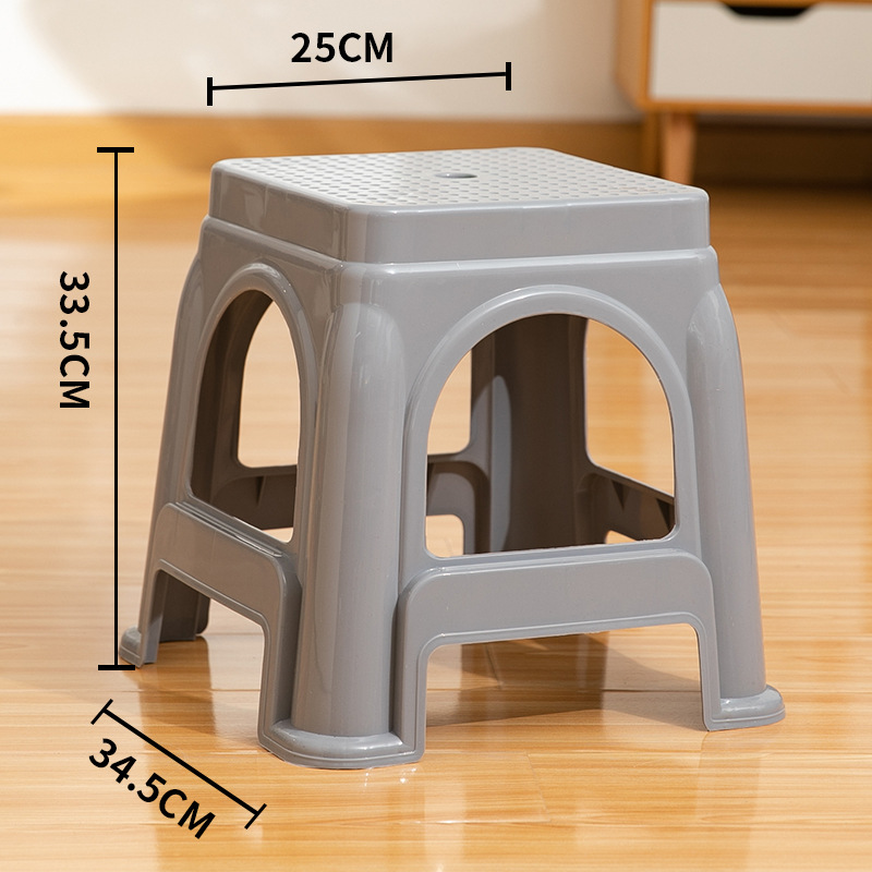Taburete de plástico engrosado, sala de estar de moda para el hogar, taburete pequeño económico simple, antideslizante y duradero, mesa de comedor, taburete, restaurante de baño