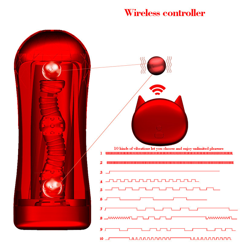 Intelligent Induction Heating Male Masturbator Cup with Dual Channels and 10-Frequency Vibration — detail image 5