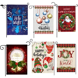 Cross-Border New Christmas Garden Flag Outdoor Courtyard Garden Holiday Decoration Flag Holiday Party Creative Decoration