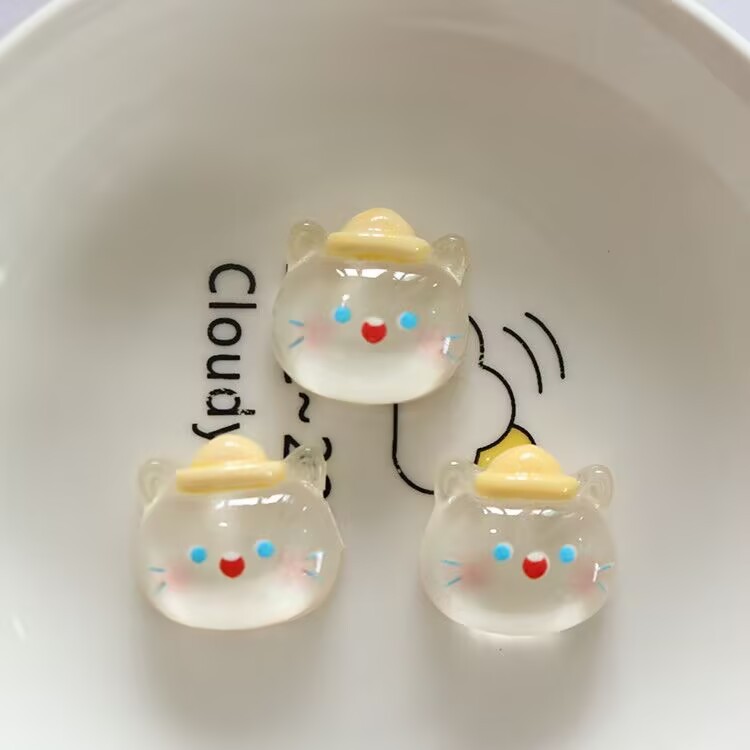冰透太阳鸭兔子动物树脂配件DIY奶油胶发饰头绳手机壳鞋扣材料|undefined